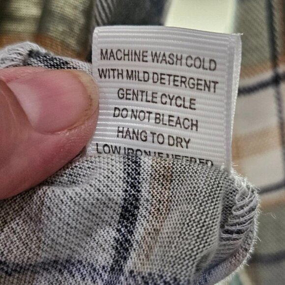 Eden & Olivia Plaid Button-Up Shirt 3/4 Roll Tab Sleeves Women's Large - Picture 12 of 12